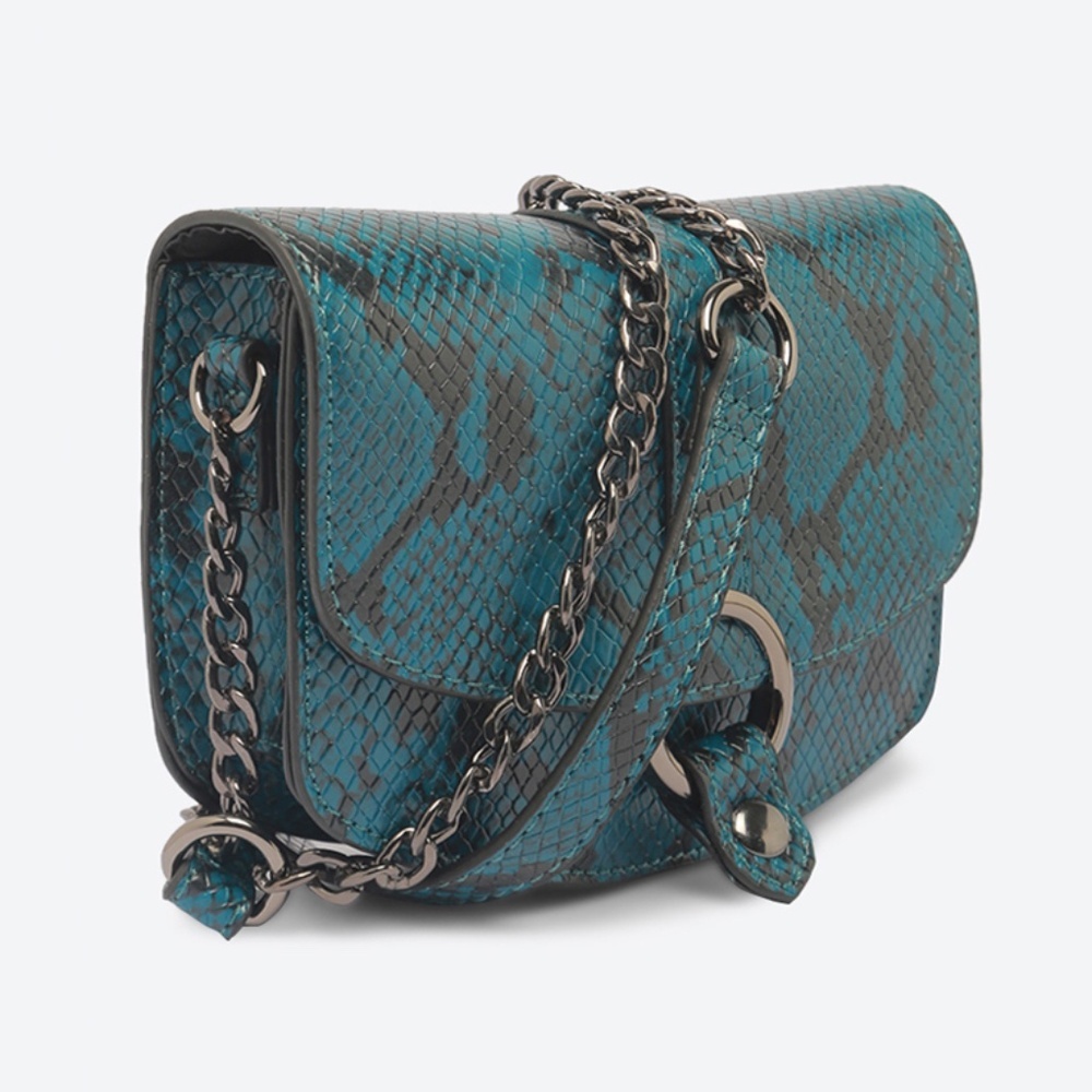 Like New Blue Black Snake Print Crossbody bag